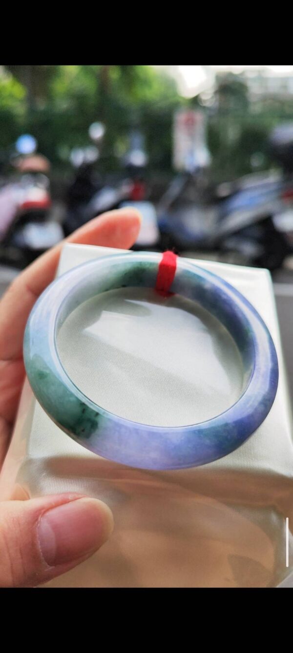 🌸 冰透濃豔紫羅蘭正圈手鐲｜天然緬甸玉A貨 🌸