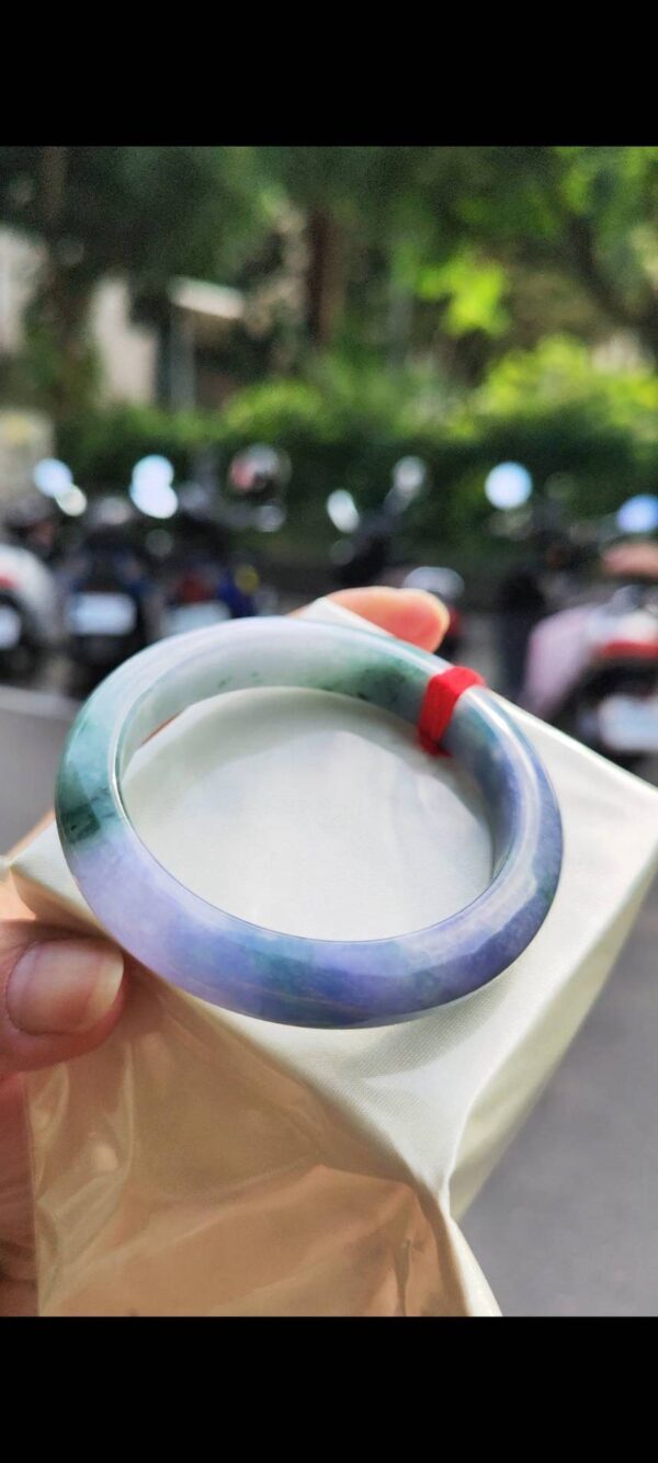 🌸 冰透濃豔紫羅蘭正圈手鐲｜天然緬甸玉A貨 🌸
