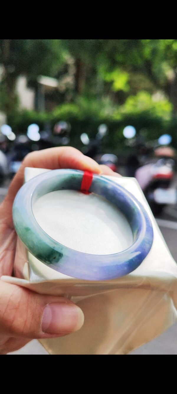 🌸 冰透濃豔紫羅蘭正圈手鐲｜天然緬甸玉A貨 🌸