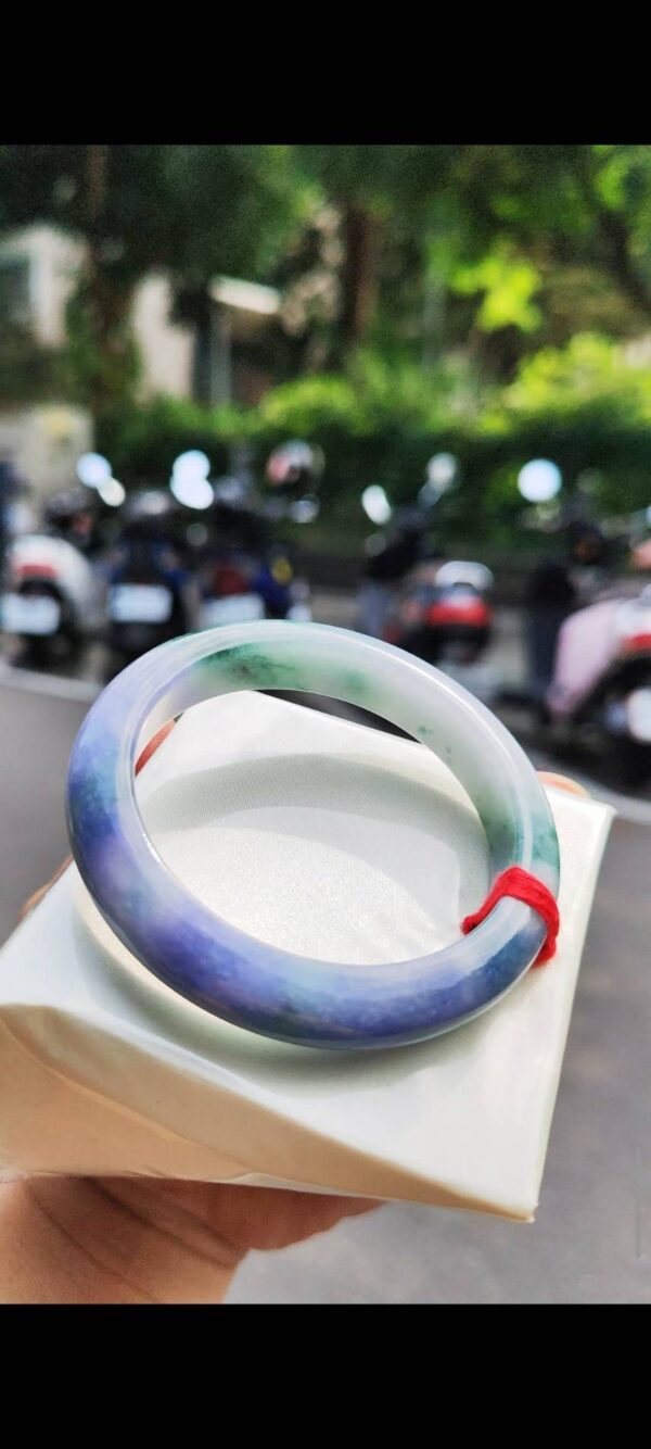 🌸 冰透濃豔紫羅蘭正圈手鐲｜天然緬甸玉A貨 🌸