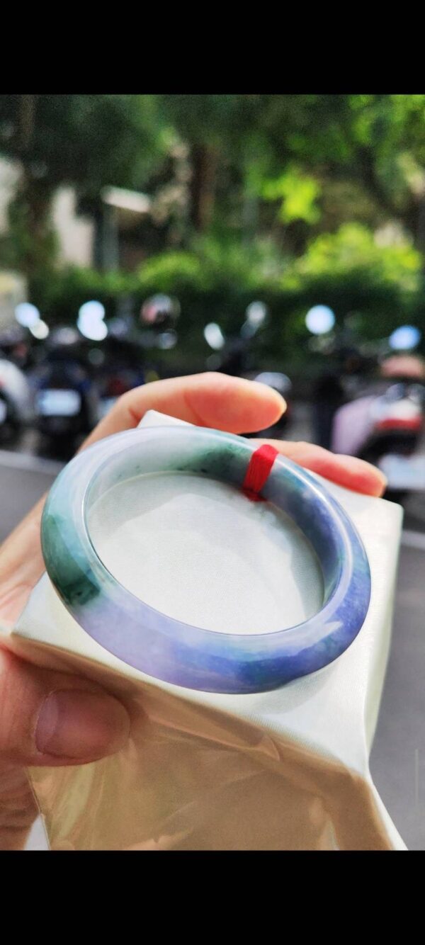 🌸 冰透濃豔紫羅蘭正圈手鐲｜天然緬甸玉A貨 🌸