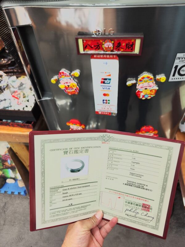 img_6264-3 ✨ 放光玻璃種圓骨飄綠花 正圈手鐲 💚 天然緬甸玉A貨