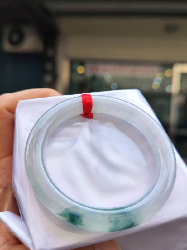 img_6265-3 ✨ 放光玻璃種圓骨飄綠花 正圈手鐲 💚 天然緬甸玉A貨