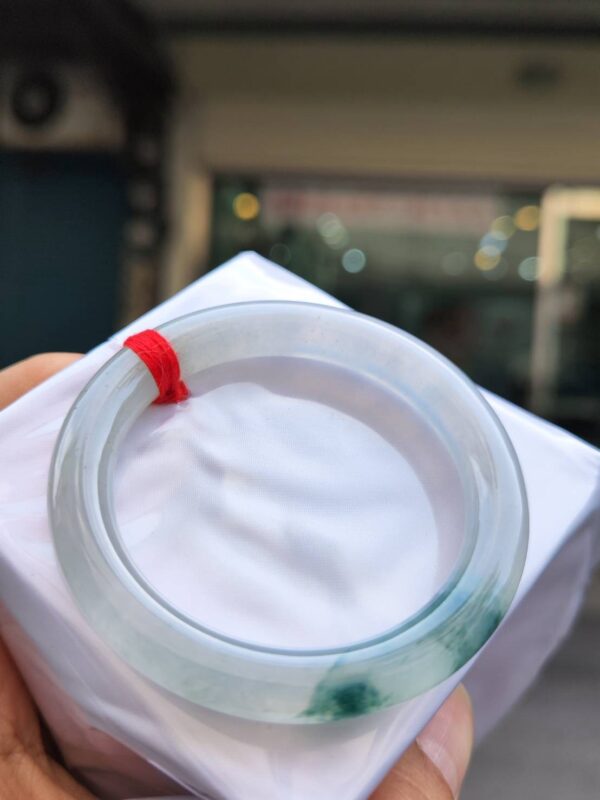 img_6268-2 ✨ 放光玻璃種圓骨飄綠花 正圈手鐲 💚 天然緬甸玉A貨