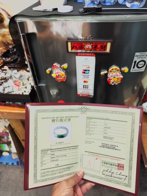 ✨  冰種圓骨飄陽綠 正圈手鐲 💚 天然緬甸玉A貨