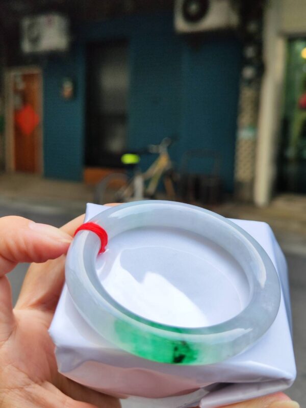 ✨  冰種圓骨飄陽綠 正圈手鐲 💚 天然緬甸玉A貨