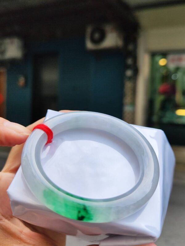 ✨  冰種圓骨飄陽綠 正圈手鐲 💚 天然緬甸玉A貨