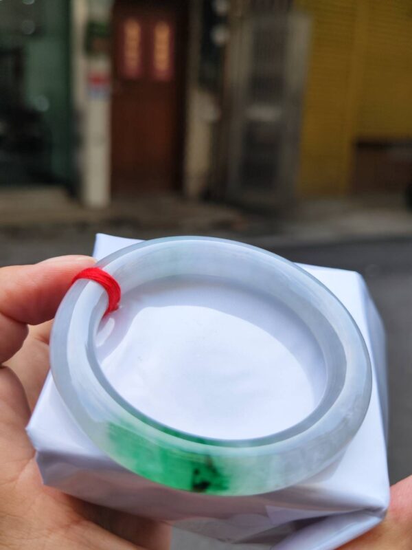 ✨  冰種圓骨飄陽綠 正圈手鐲 💚 天然緬甸玉A貨