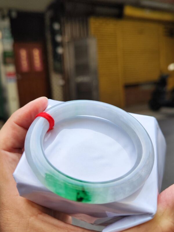 ✨  冰種圓骨飄陽綠 正圈手鐲 💚 天然緬甸玉A貨