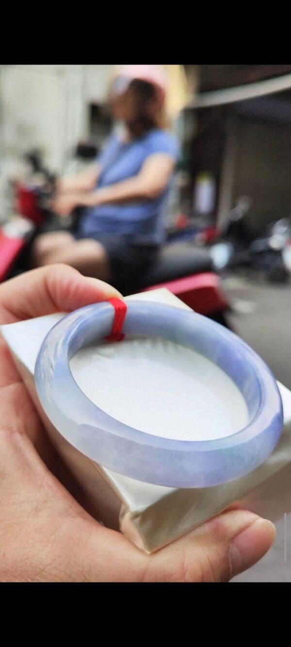 🌸 冰透濃豔紫羅蘭正圈手鐲｜天然緬甸玉A貨 🌸