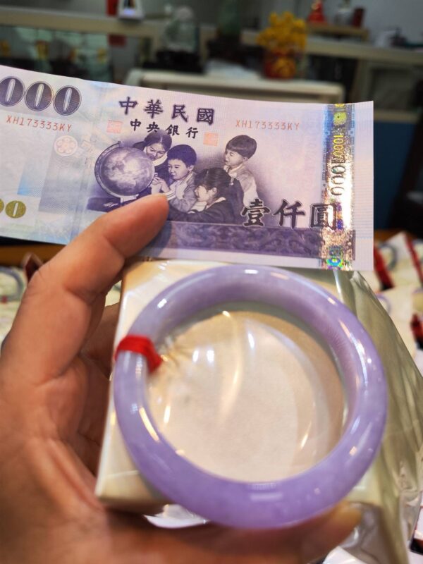 🌸 濃豔粉紫羅蘭正圈手鐲｜天然緬甸玉A貨 🌸