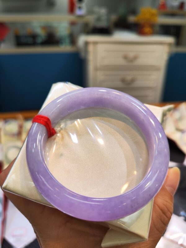 🌸 濃豔粉紫羅蘭正圈手鐲｜天然緬甸玉A貨 🌸