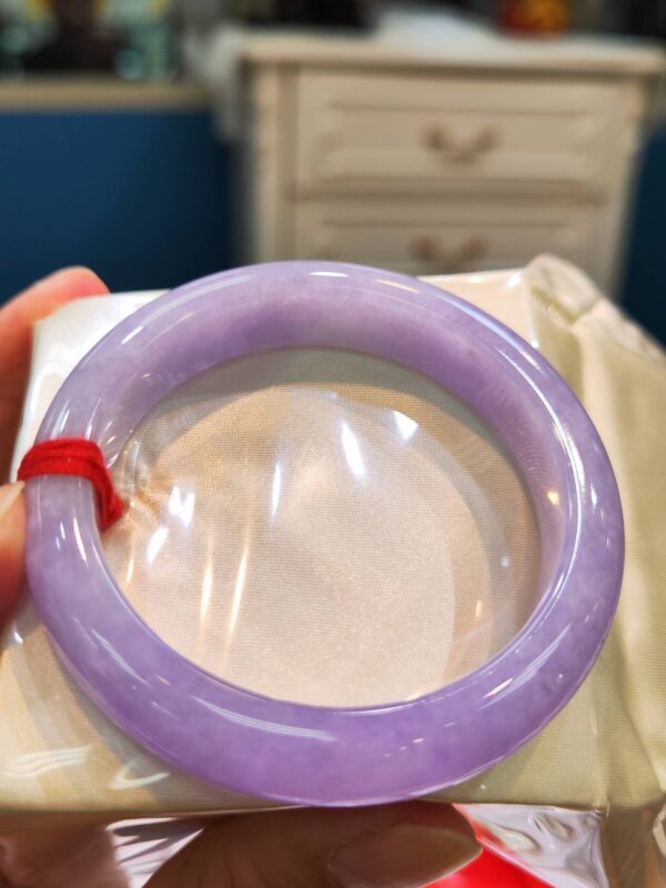 🌸 濃豔粉紫羅蘭正圈手鐲｜天然緬甸玉A貨 🌸