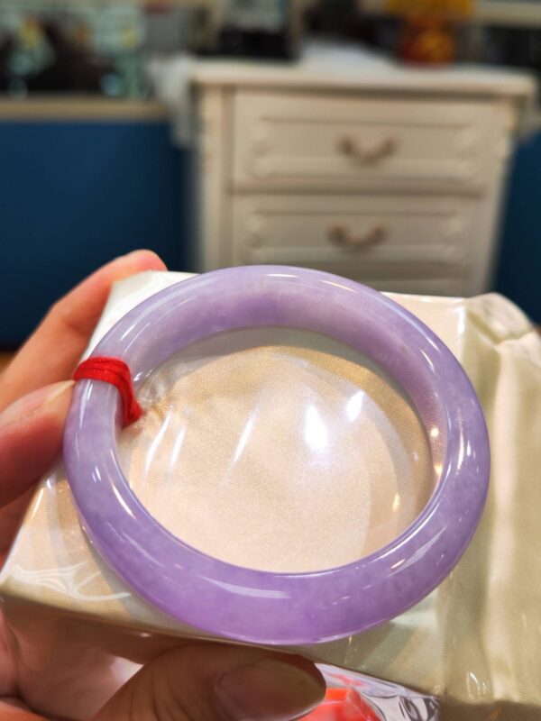 🌸 濃豔粉紫羅蘭正圈手鐲｜天然緬甸玉A貨 🌸