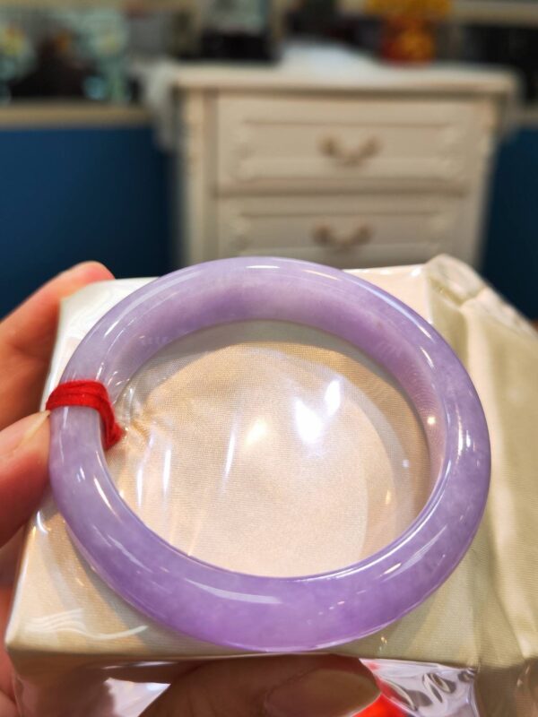 🌸 濃豔粉紫羅蘭正圈手鐲｜天然緬甸玉A貨 🌸