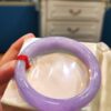 🌸 濃豔粉紫羅蘭正圈手鐲｜天然緬甸玉A貨 🌸