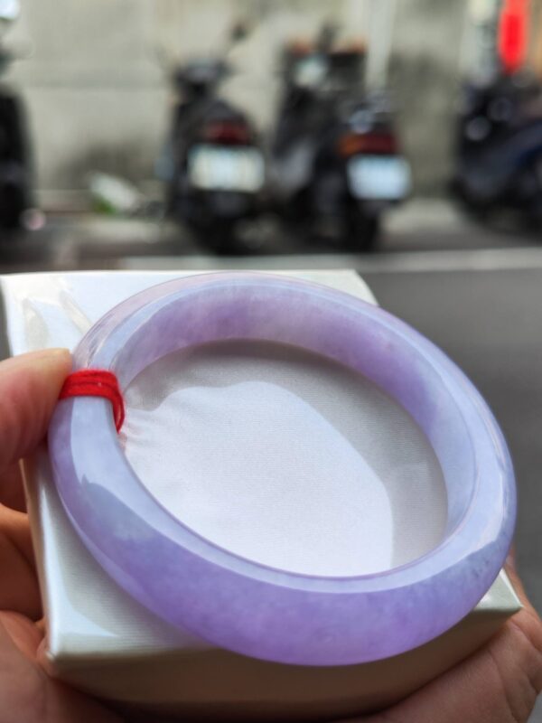 🌸 濃豔粉紫羅蘭正圈手鐲｜天然緬甸玉A貨 🌸