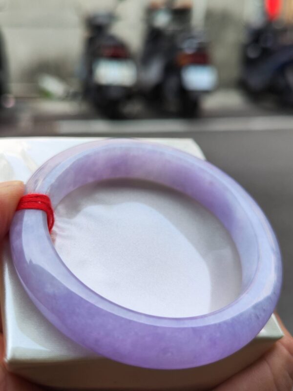 🌸 濃豔粉紫羅蘭正圈手鐲｜天然緬甸玉A貨 🌸