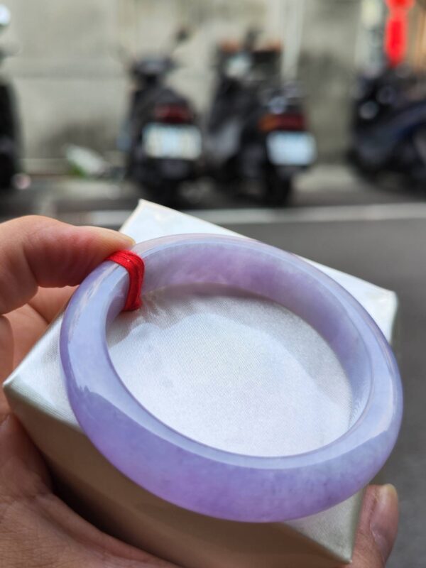 🌸 濃豔粉紫羅蘭正圈手鐲｜天然緬甸玉A貨 🌸
