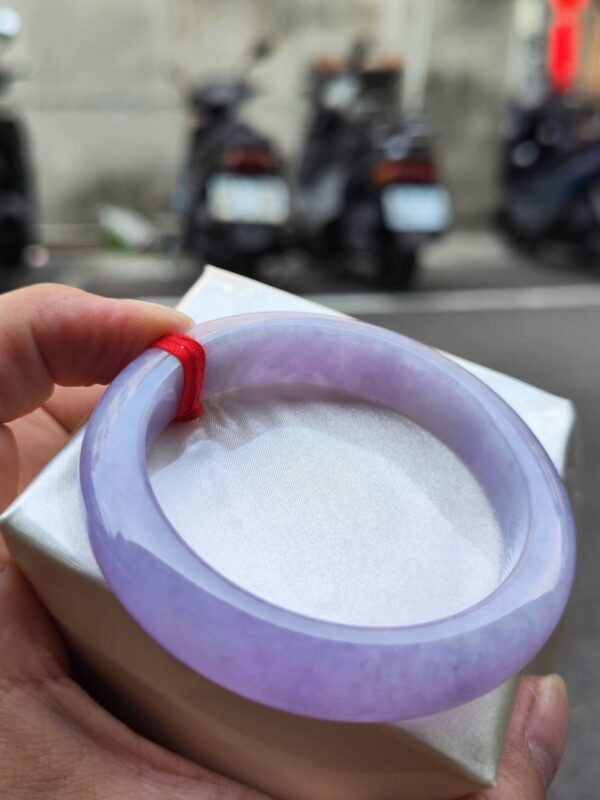 🌸 濃豔粉紫羅蘭正圈手鐲｜天然緬甸玉A貨 🌸