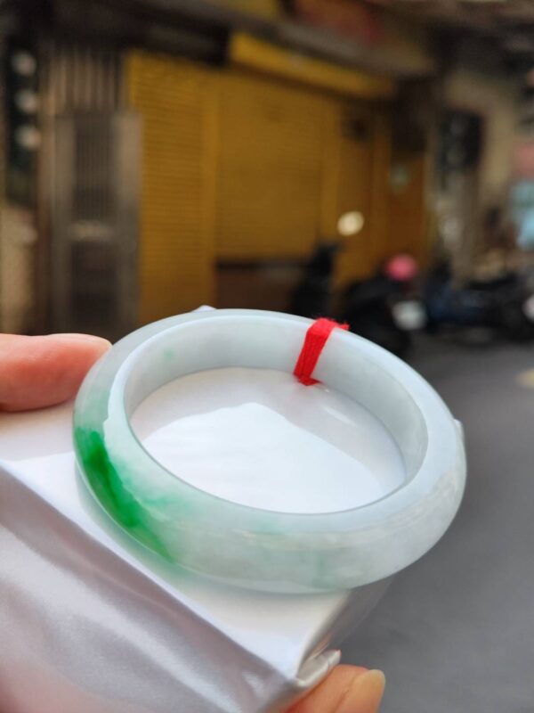 ✨  飄正陽綠 正圈厚庄手鐲 💚 天然緬甸玉A貨