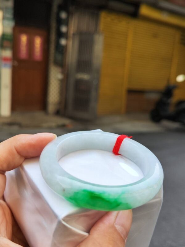 ✨  飄正陽綠 正圈厚庄手鐲 💚 天然緬甸玉A貨