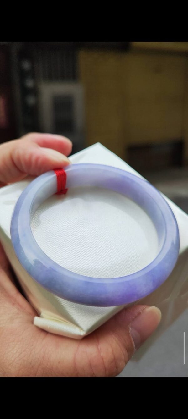 🌸 濃豔紫羅蘭正圈手鐲｜天然緬甸玉A貨 🌸