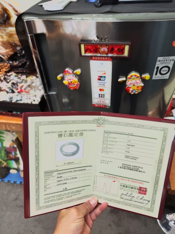 💚 天然緬甸玉A貨 ✨冰種圓骨飄綠花 正圈手鐲