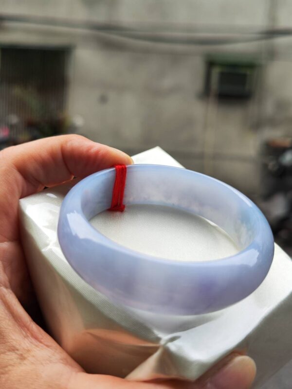 🌸 寬版濃豔紫羅蘭正圈手鐲｜天然緬甸玉A貨 🌸