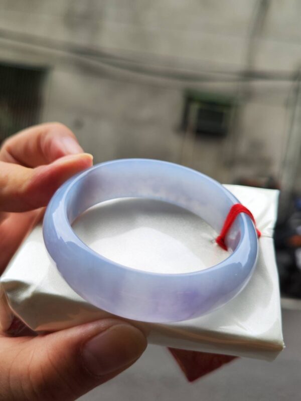 🌸 寬版濃豔紫羅蘭正圈手鐲｜天然緬甸玉A貨 🌸