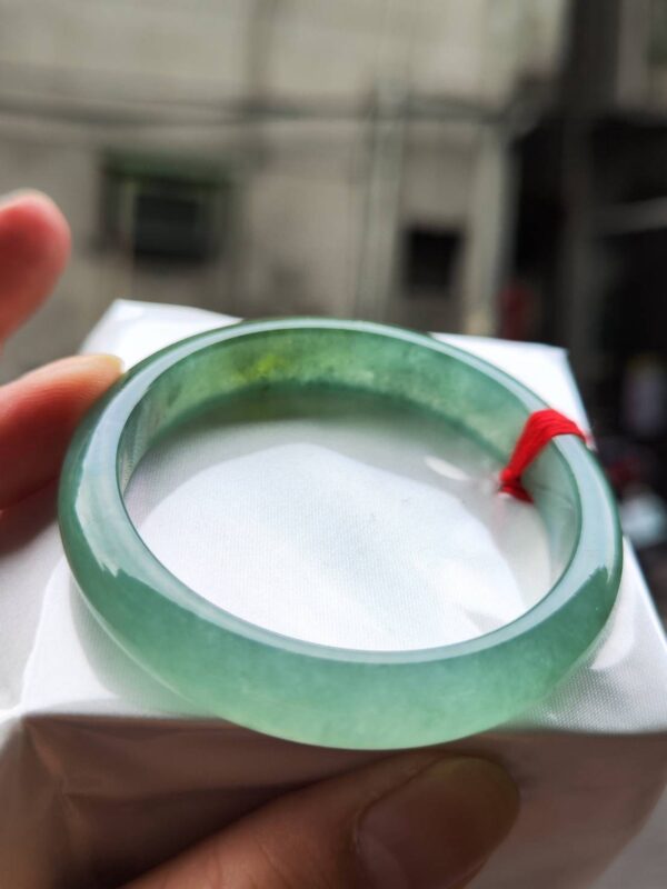 ✨  冰種滿色飄黃 正圈手鐲  💚 天然緬甸玉A貨