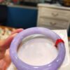 🌸 濃豔粉紫羅蘭正圈手鐲｜天然緬甸玉A貨 🌸