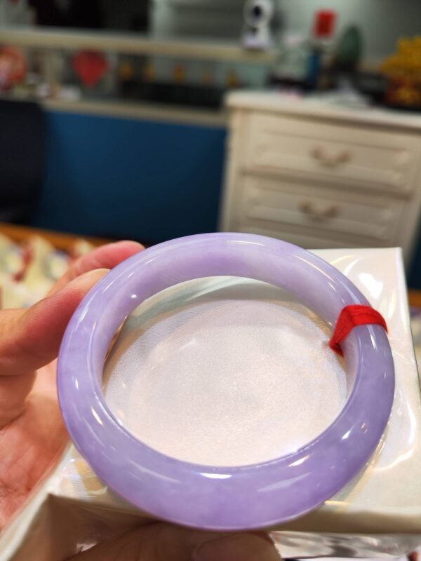 🌸 濃豔粉紫羅蘭正圈手鐲｜天然緬甸玉A貨 🌸