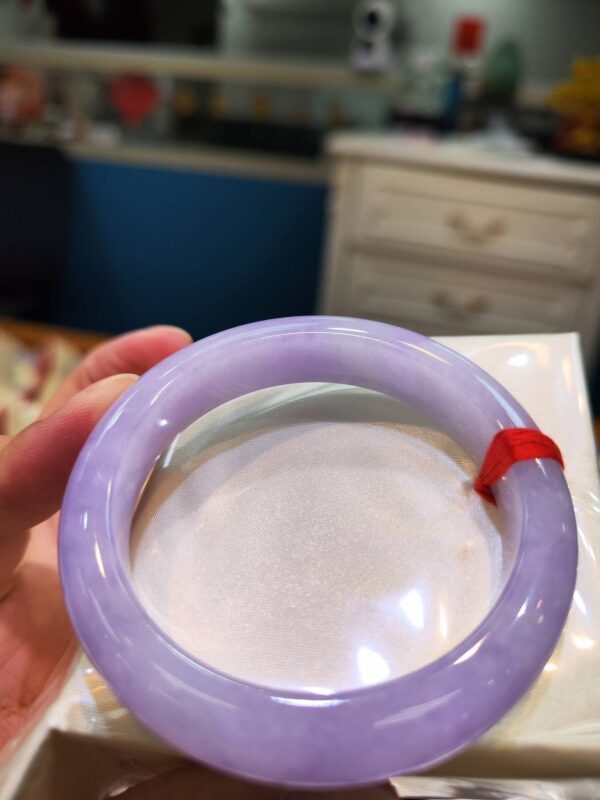 🌸 濃豔粉紫羅蘭正圈手鐲｜天然緬甸玉A貨 🌸