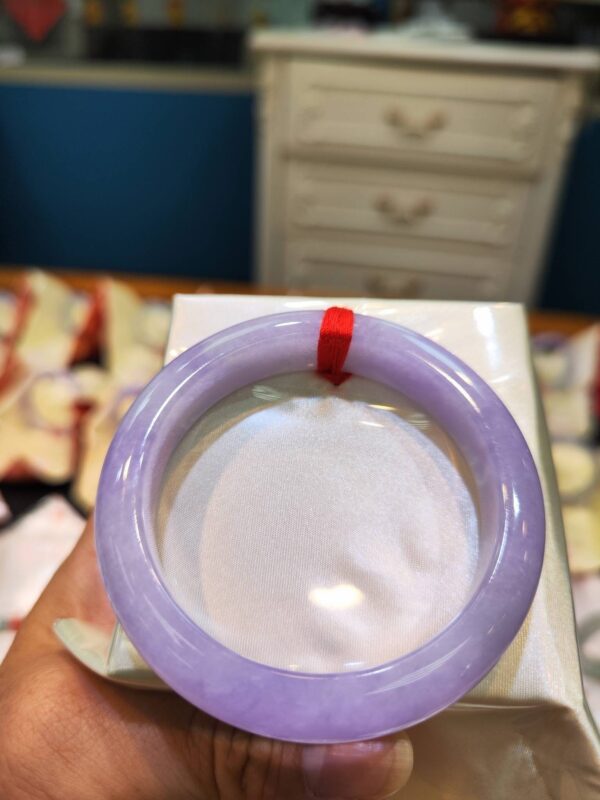 🌸 濃豔粉紫羅蘭正圈手鐲｜天然緬甸玉A貨 🌸