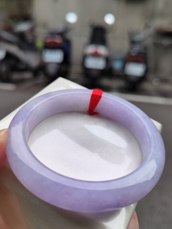 🌸 濃豔粉紫羅蘭正圈手鐲｜天然緬甸玉A貨 🌸