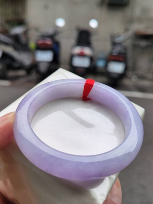 🌸 濃豔粉紫羅蘭正圈手鐲｜天然緬甸玉A貨 🌸