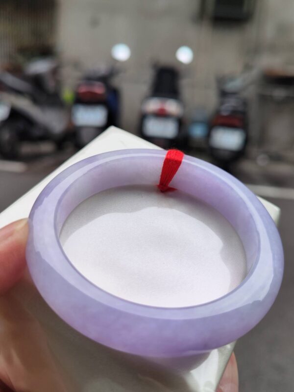 🌸 濃豔粉紫羅蘭正圈手鐲｜天然緬甸玉A貨 🌸