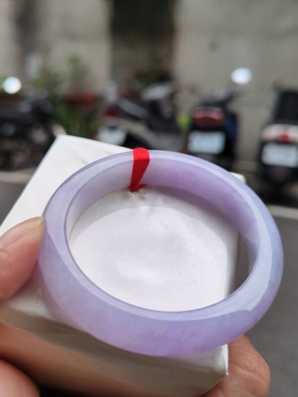 🌸 濃豔粉紫羅蘭正圈手鐲｜天然緬甸玉A貨 🌸