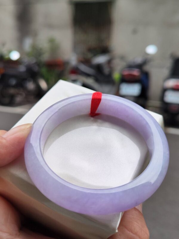 🌸 濃豔粉紫羅蘭正圈手鐲｜天然緬甸玉A貨 🌸