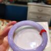 🌸 濃豔粉紫羅蘭正圈手鐲｜天然緬甸玉A貨 🌸