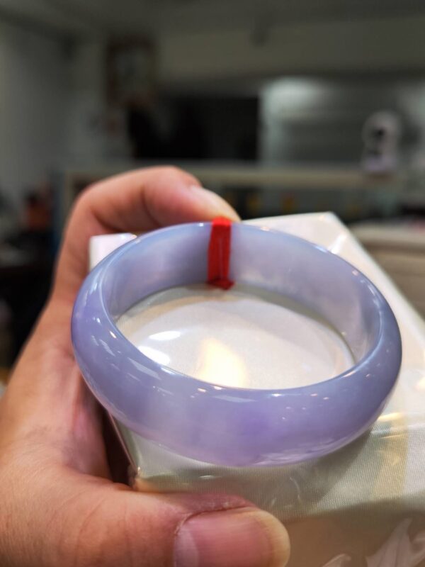 🌸 寬版濃豔紫羅蘭正圈手鐲｜天然緬甸玉A貨 🌸