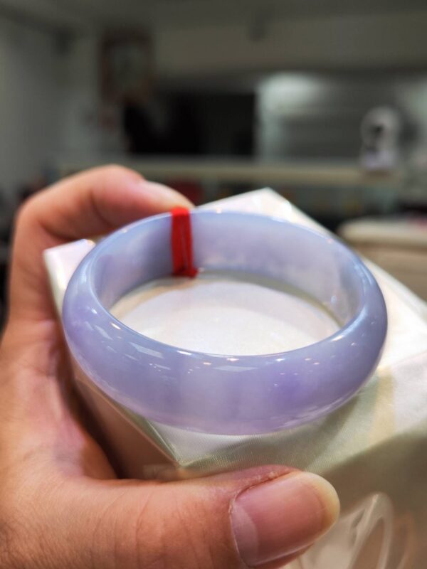 🌸 寬版濃豔紫羅蘭正圈手鐲｜天然緬甸玉A貨 🌸