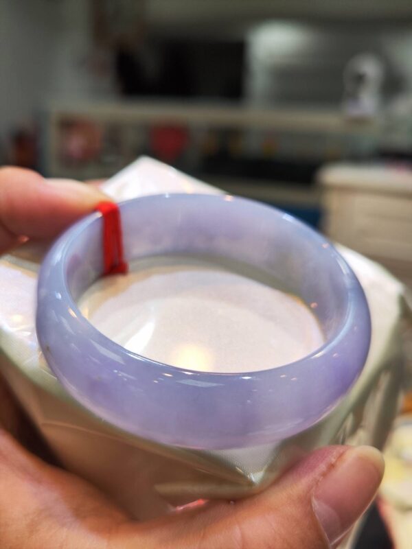 🌸 寬版濃豔紫羅蘭正圈手鐲｜天然緬甸玉A貨 🌸