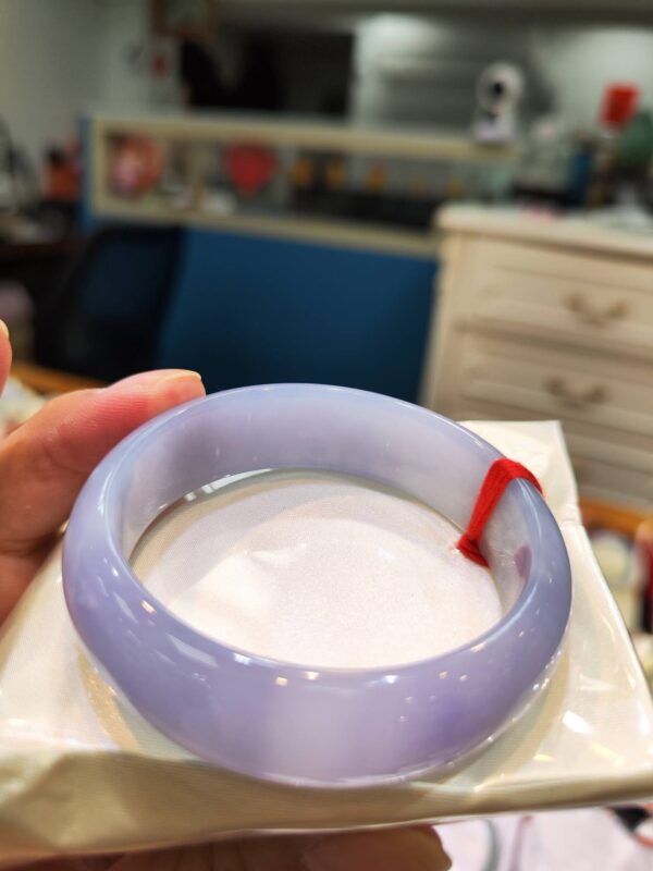 🌸 寬版濃豔紫羅蘭正圈手鐲｜天然緬甸玉A貨 🌸