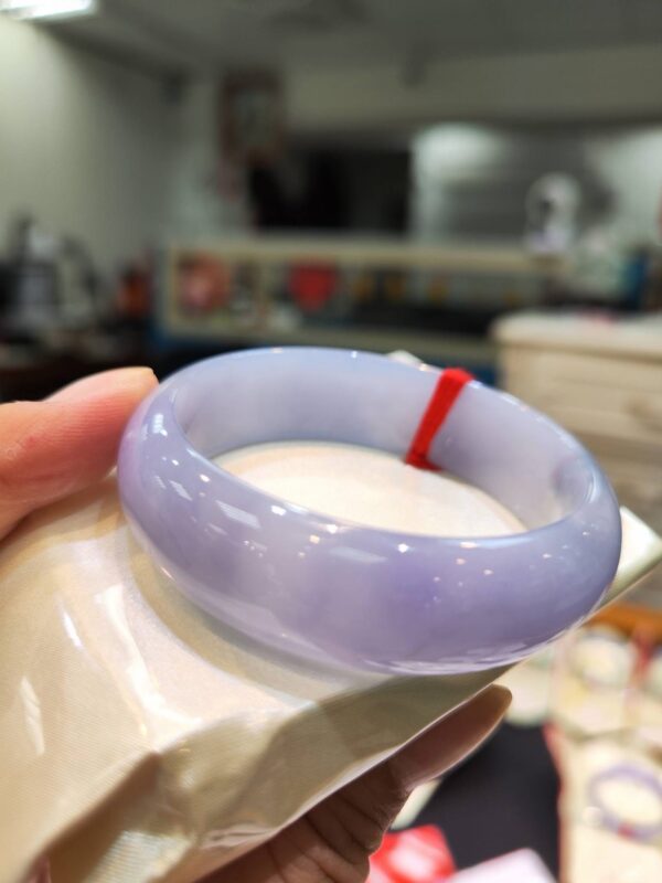 🌸 寬版濃豔紫羅蘭正圈手鐲｜天然緬甸玉A貨 🌸