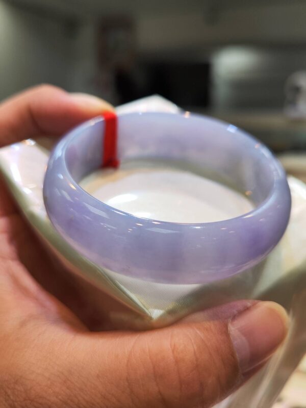 🌸 寬版濃豔紫羅蘭正圈手鐲｜天然緬甸玉A貨 🌸