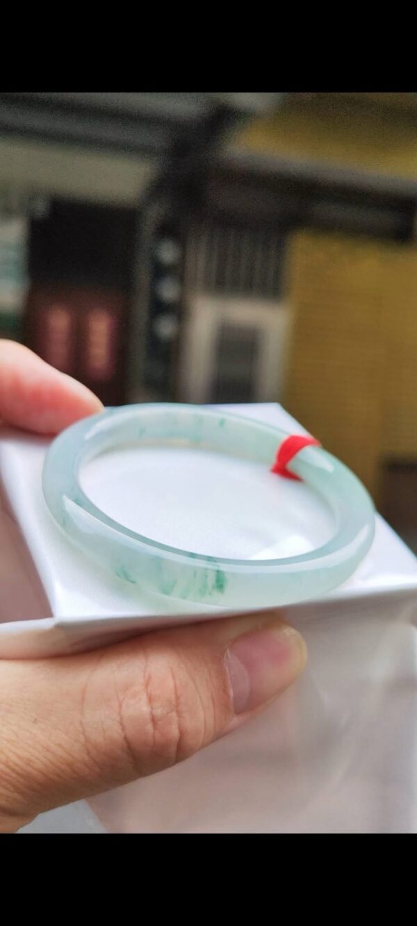 🌸  冰種飄花正圈圓骨手鐲  天然緬甸玉A貨 🌸