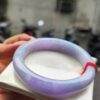 🌸 粉紫羅蘭春彩正圈手鐲｜天然緬甸玉A貨 🌸