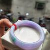 🌸 粉紫羅蘭春彩正圈手鐲｜天然緬甸玉A貨 🌸